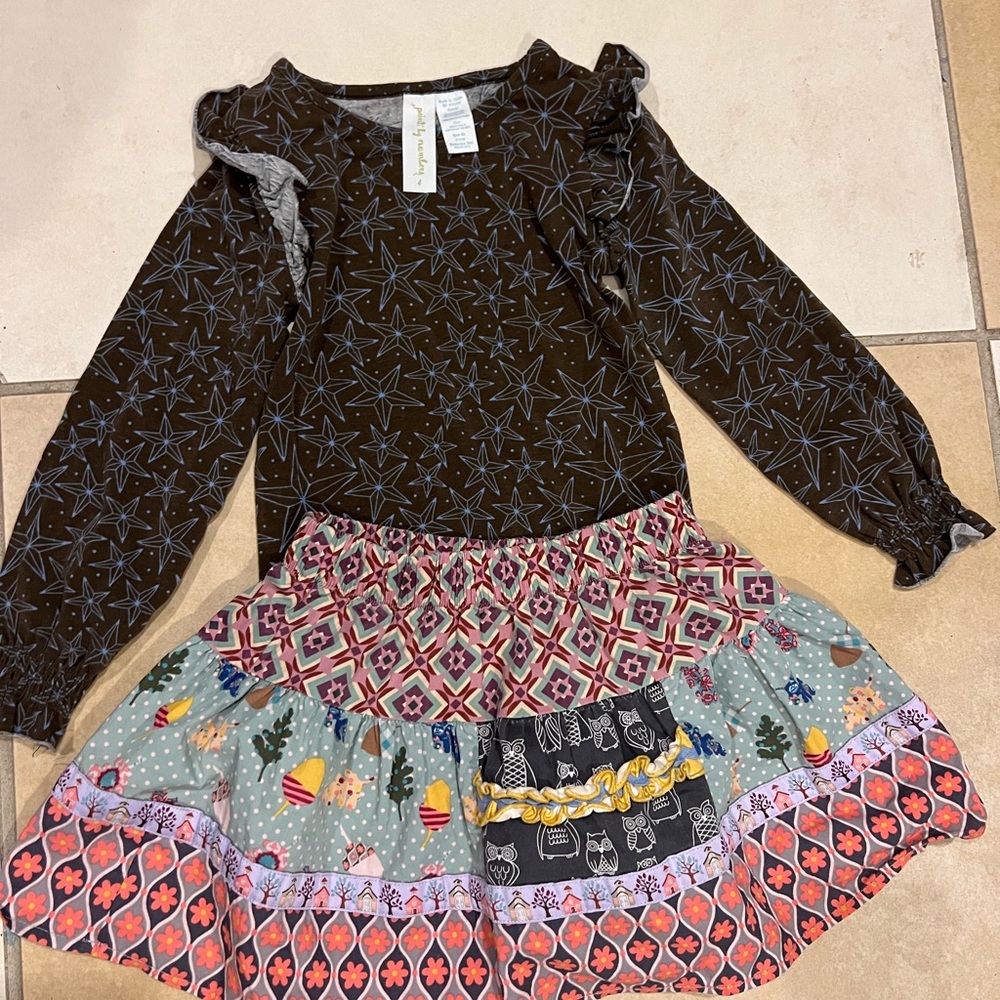 Matilda Jane Brown and Multicolor Kids Matching Set